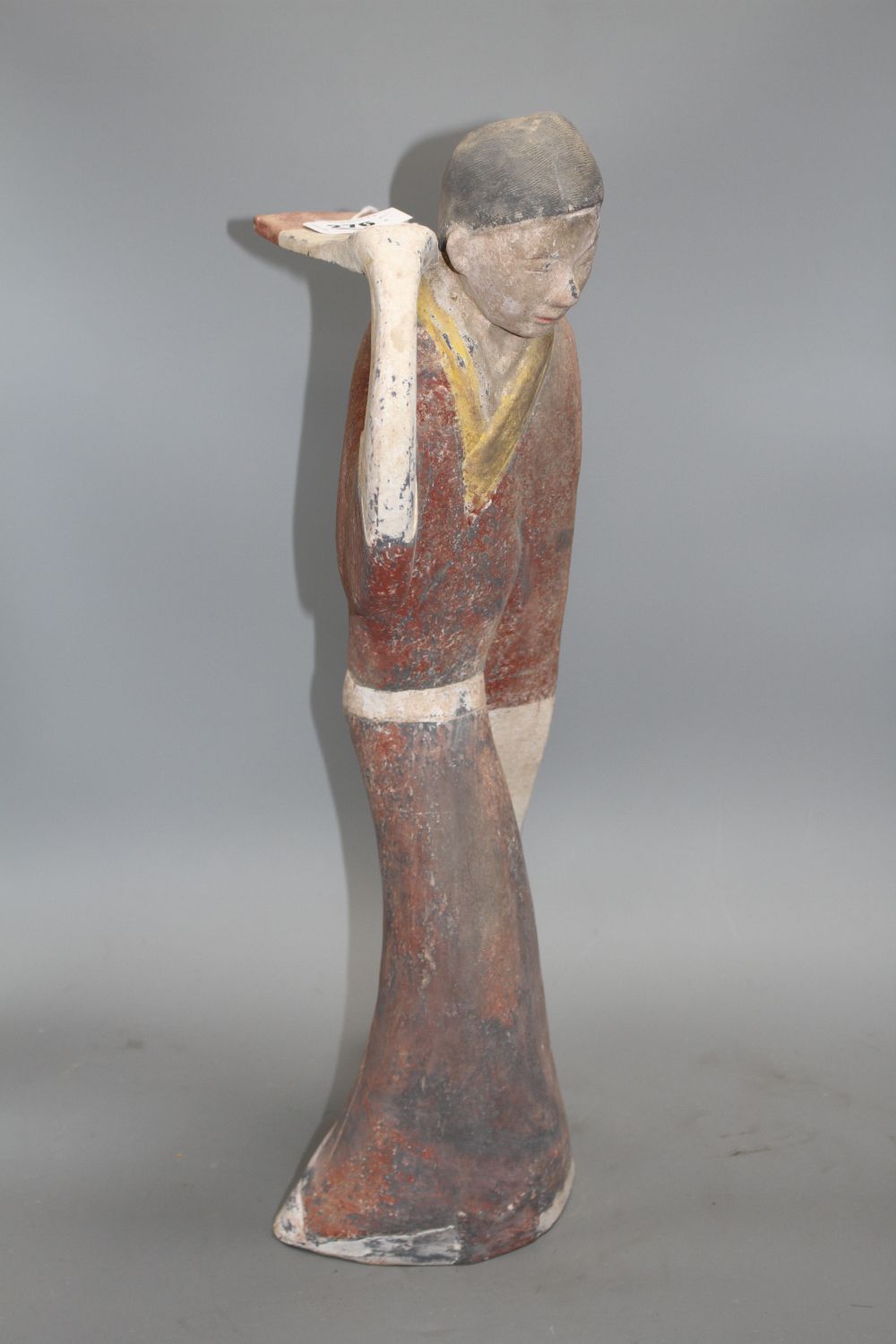 A large Chinese Han style pottery dancer, height 54cm